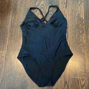 Black one piece bathing suit